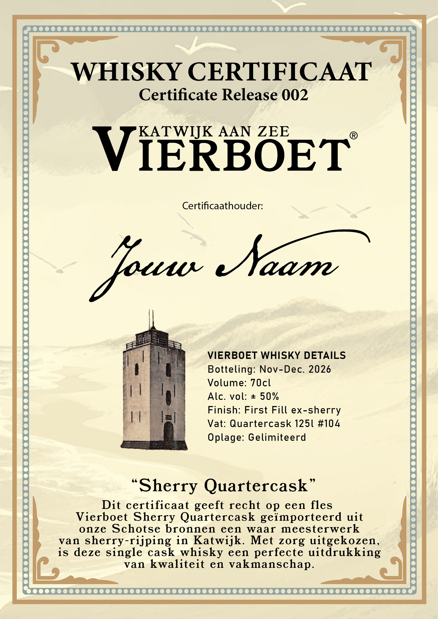 Vierboet Whisky-Zertifikat 001