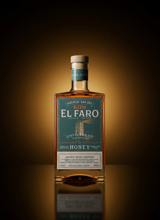 Ron El Faro Honey, ongefilterde honingrum vol met Bollenstreek honing.