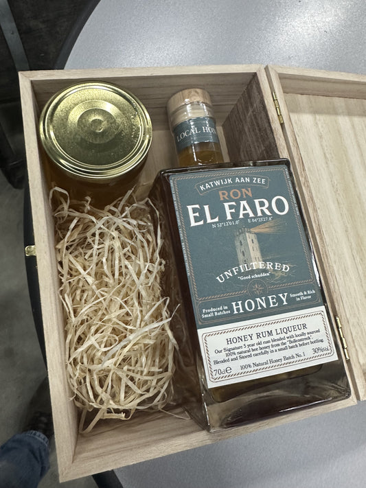 Ron El Faro + honey giftbox