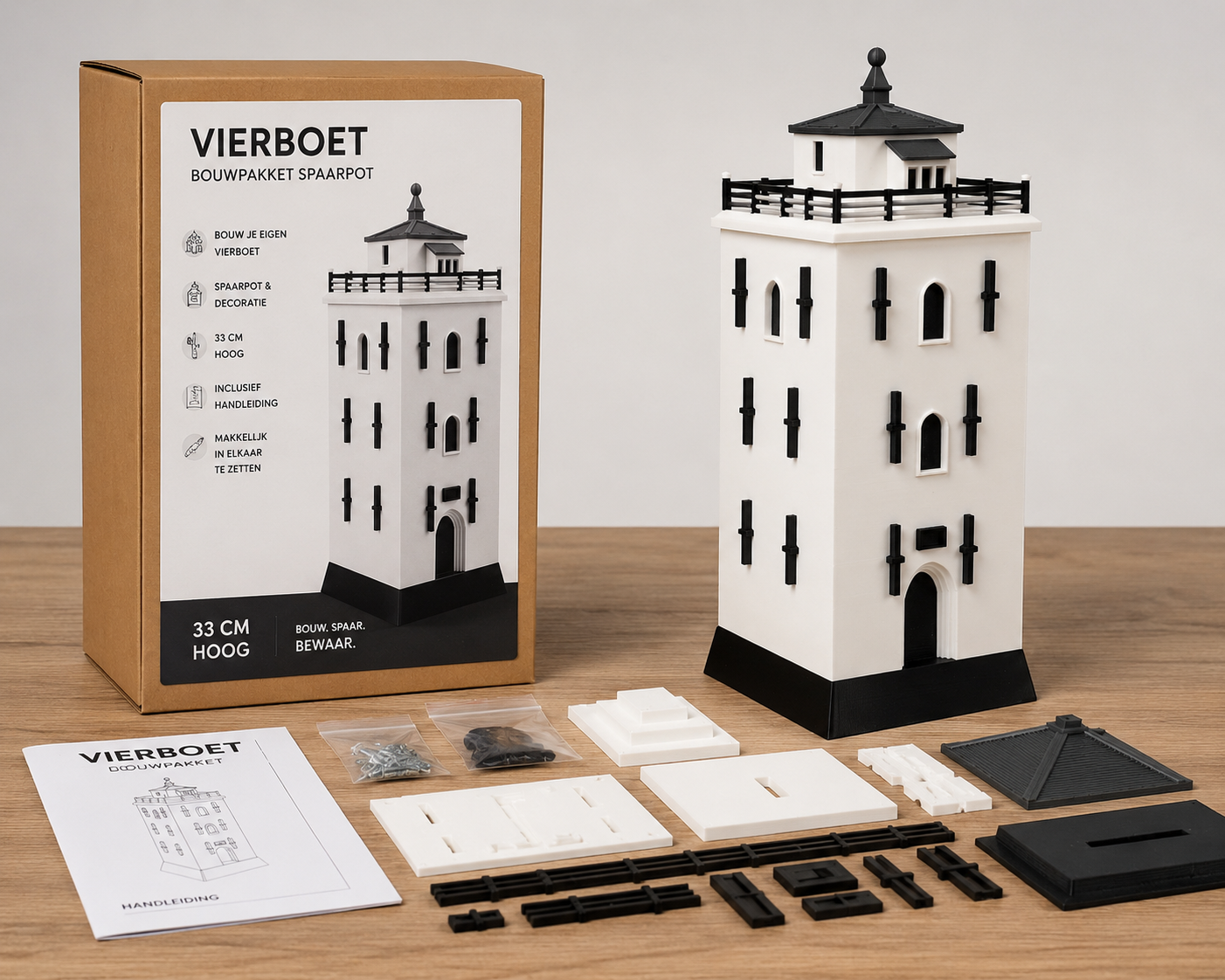 Vierboet Bouwpakket Spaarpot – 33 cm