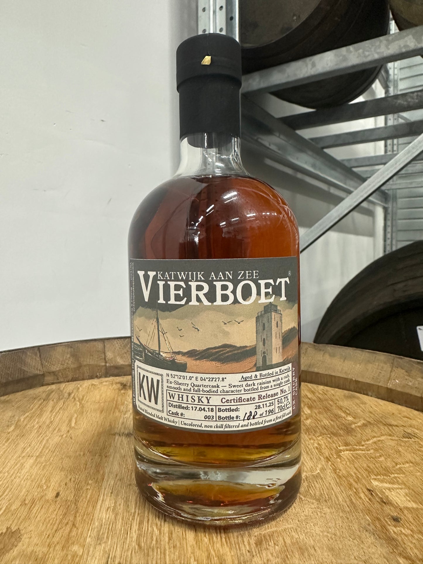 Vierboet whisky certificate release 001 - de eerste whisky certificaat botteling van Katwijk!