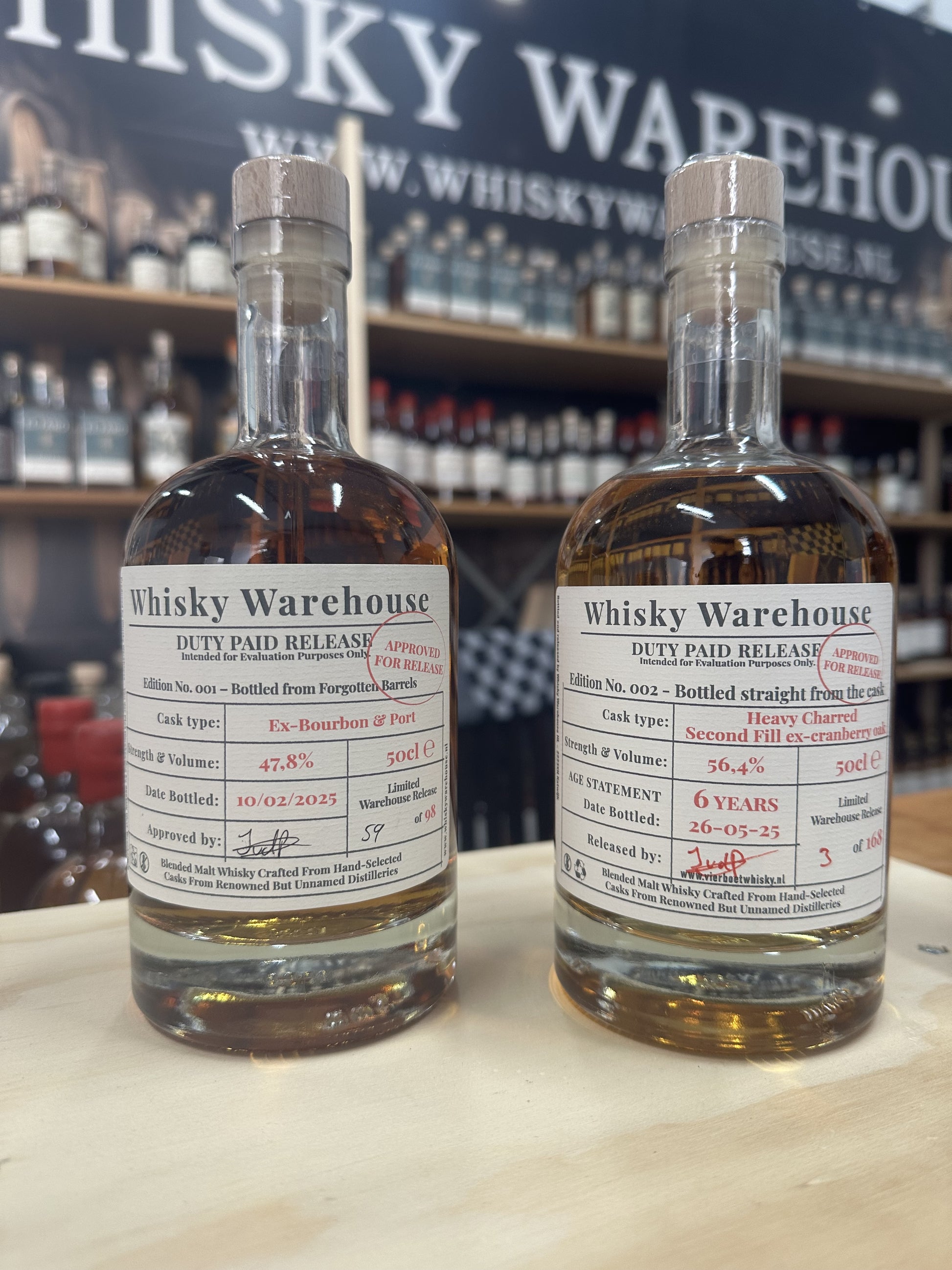 Whisky Warehouse Release 1 en 2 zijn onderdeel van het forgotten barrel project.