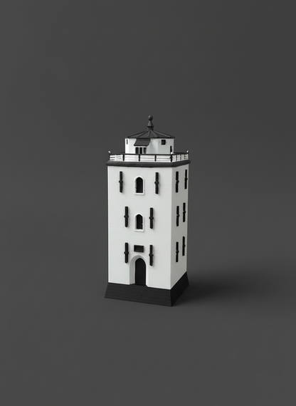 Mini vuurtoren van Katwijk aan zee, de Vuurbaak. Lokaal gemaakt en met de hand afgewerkt.