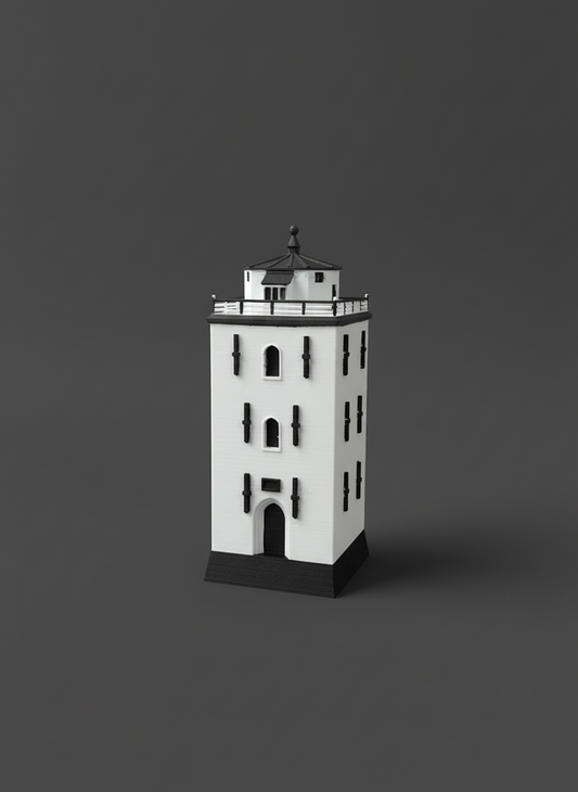 Mini vuurtoren van Katwijk aan zee, de Vuurbaak. Lokaal gemaakt en met de hand afgewerkt.